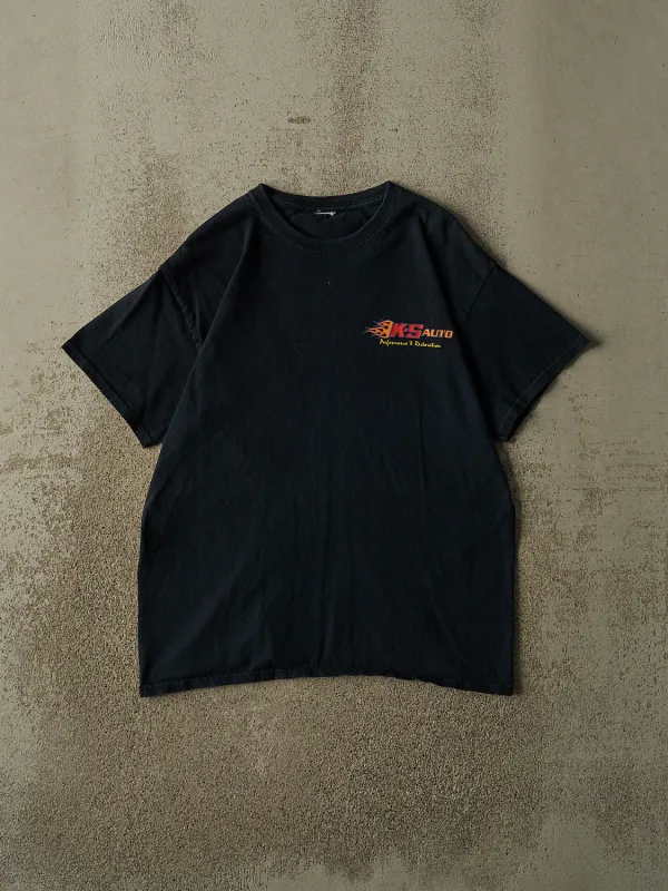 Vintage Y2K Black KS Auto Tee (M) made by Rebalance Vintage