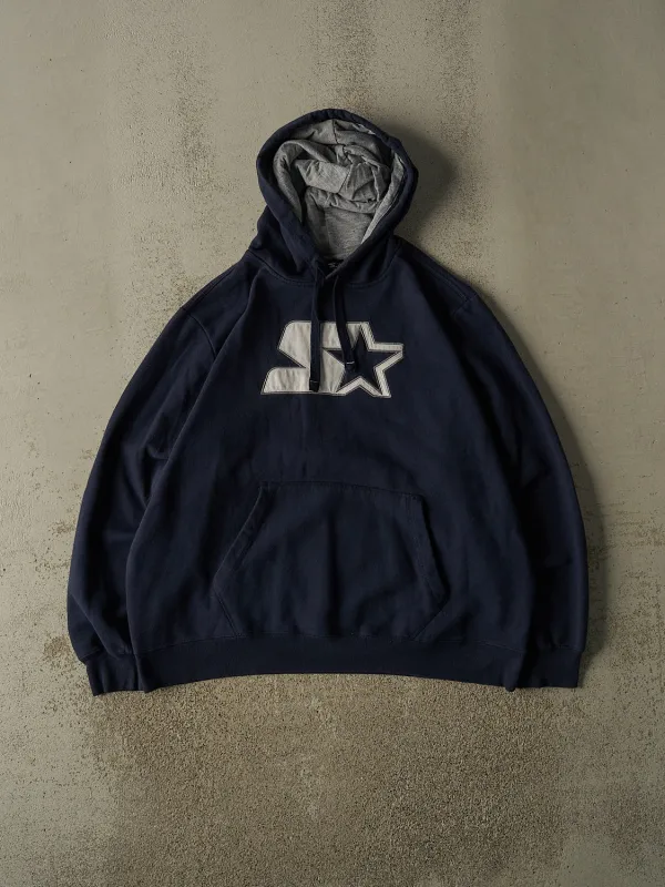 Vintage Y2K Navy Blue Starter Logo Hoodie (XL) made by Rebalance Vintage