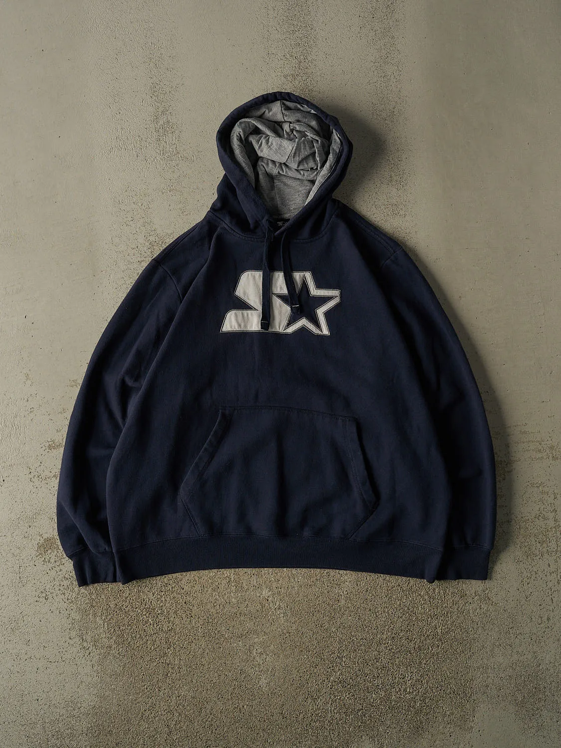 Vintage Y2K Navy Blue Starter Logo Hoodie (XL) sold by Rebalance Vintage