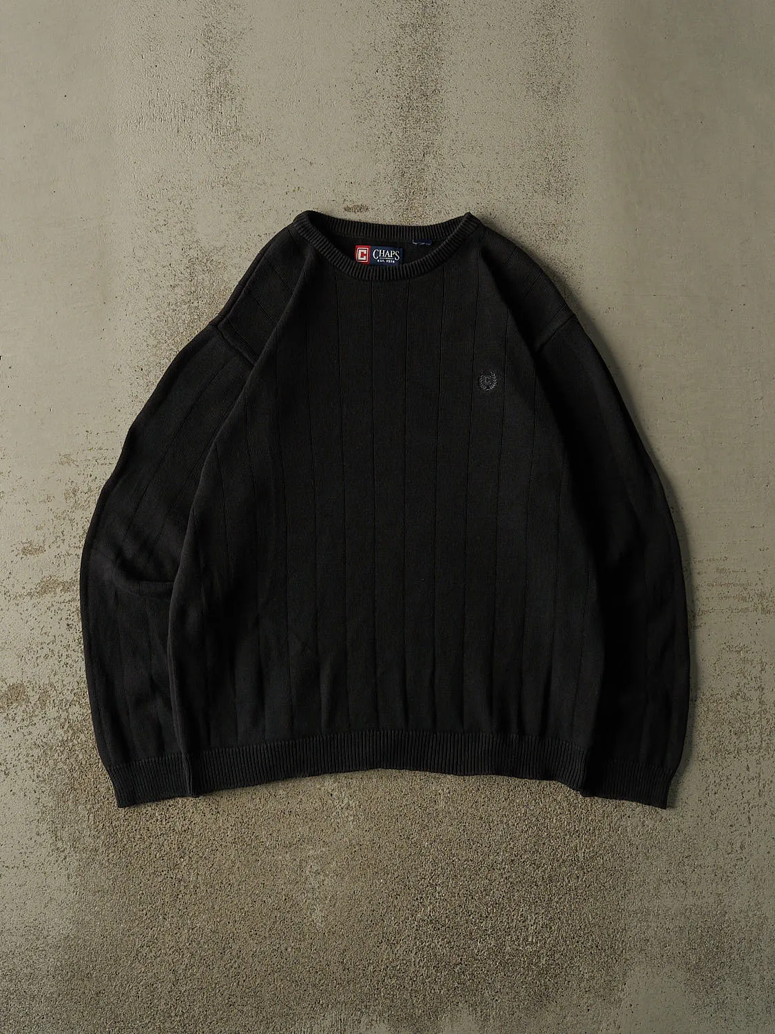 Vintage Y2K Black Chaps Embroidered Knit (L/XL) sold by Rebalance Vintage