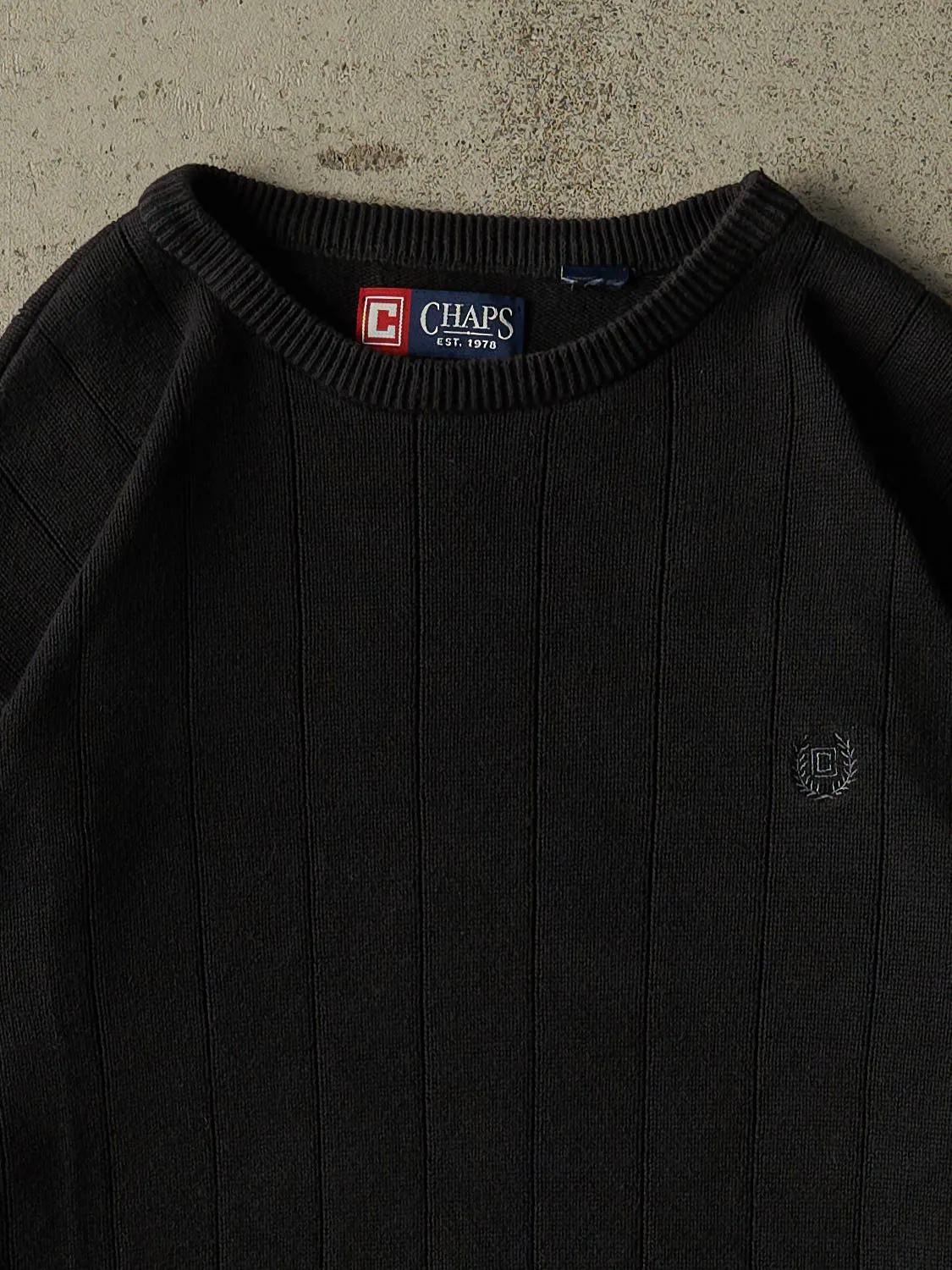 Vintage Y2K Black Chaps Embroidered Knit (L/XL) sold by Rebalance Vintage product image thumbnail 3
