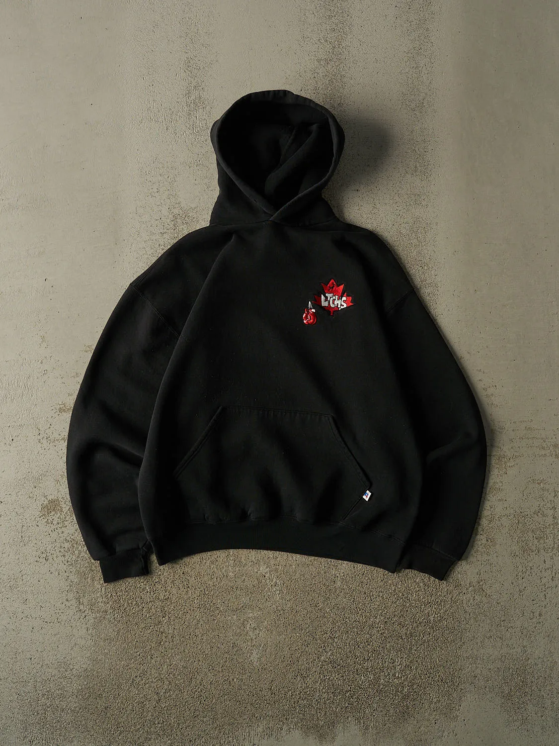 Vintage Y2K Black Russell Athletic LTCHS Boxing Hoodie (L/XL) sold by Rebalance Vintage