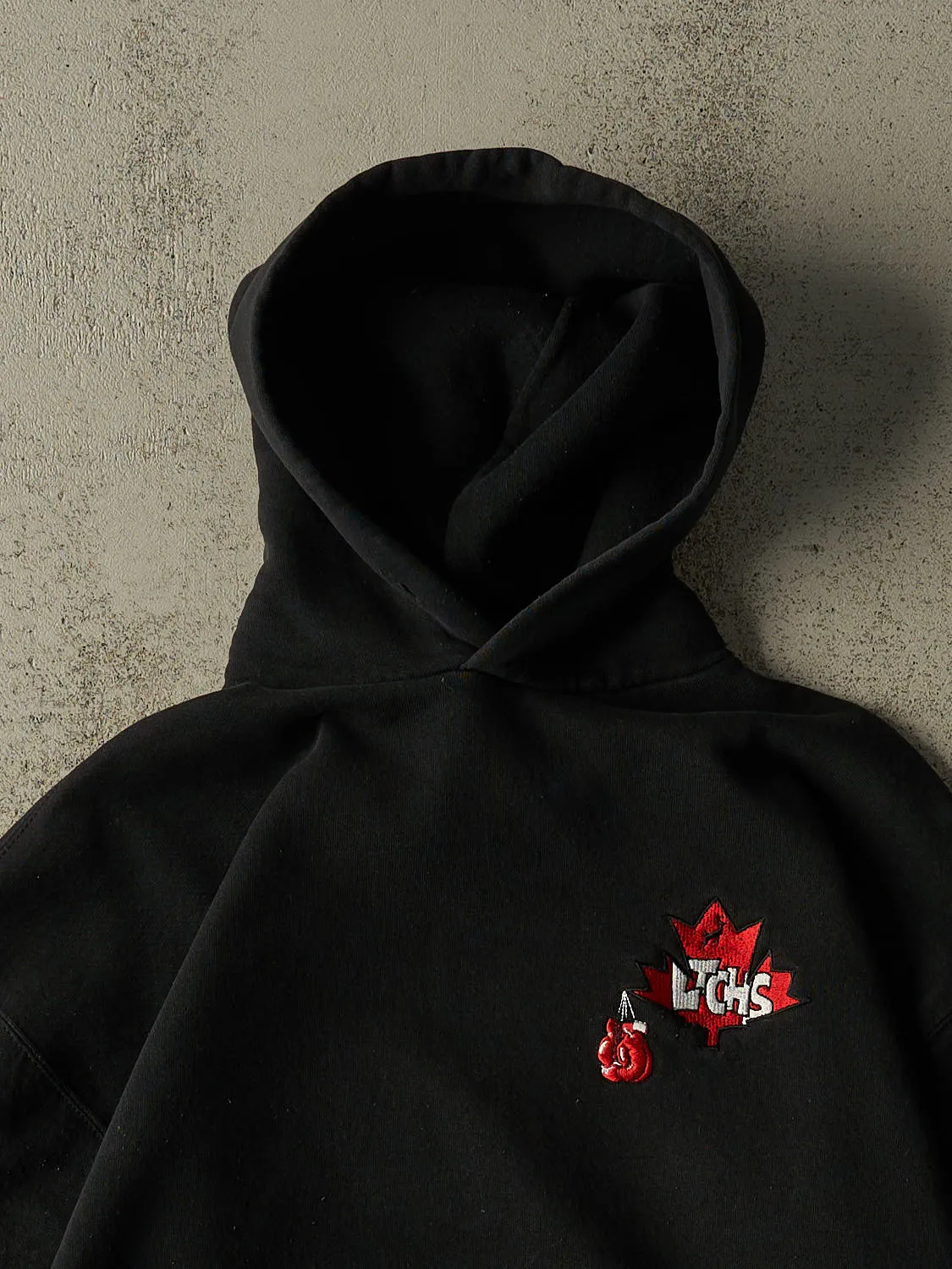 Vintage Y2K Black Russell Athletic LTCHS Boxing Hoodie (L/XL) sold by Rebalance Vintage product image thumbnail 2