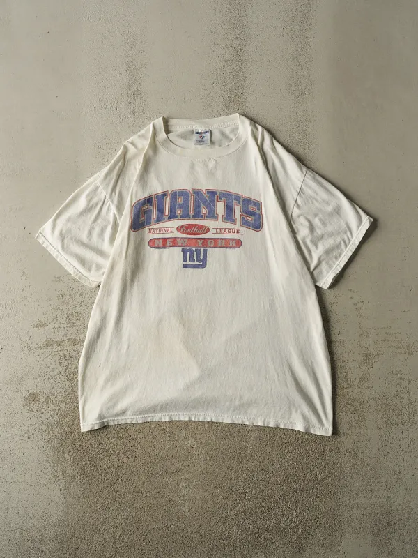 Vintage 01' White New York Giants Tee (XXL) made by Rebalance Vintage