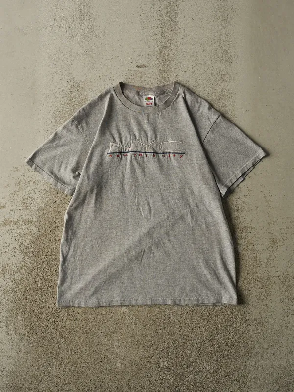 Vintage 90s Grey New York City Embroidered Tee (M) made by Rebalance Vintage