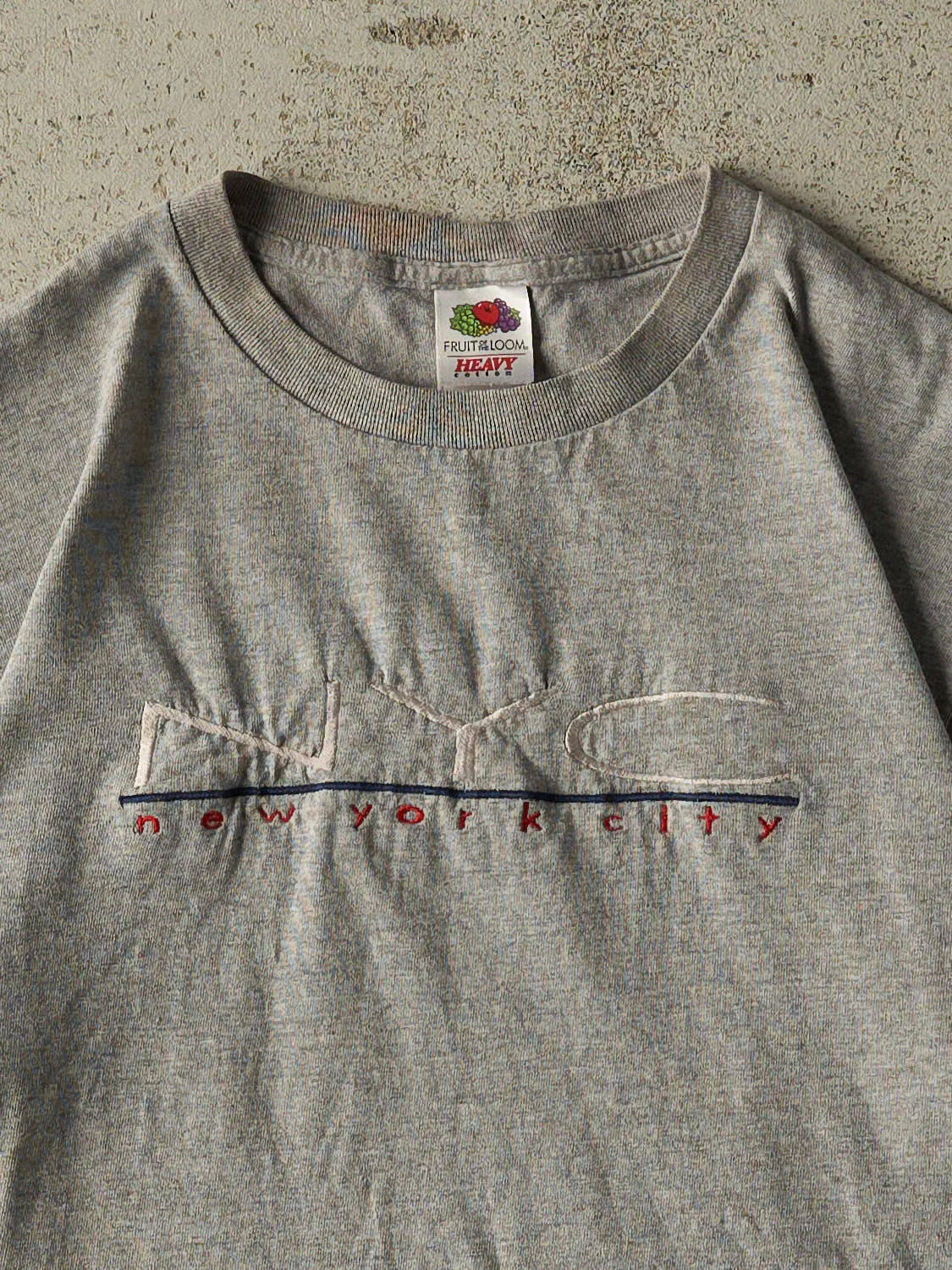 Vintage 90s Grey New York City Embroidered Tee (M) sold by Rebalance Vintage product image thumbnail 2