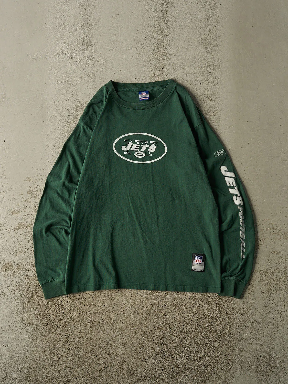 Vintage Y2K Green New York Jets Long Sleeve (L) sold by Rebalance Vintage