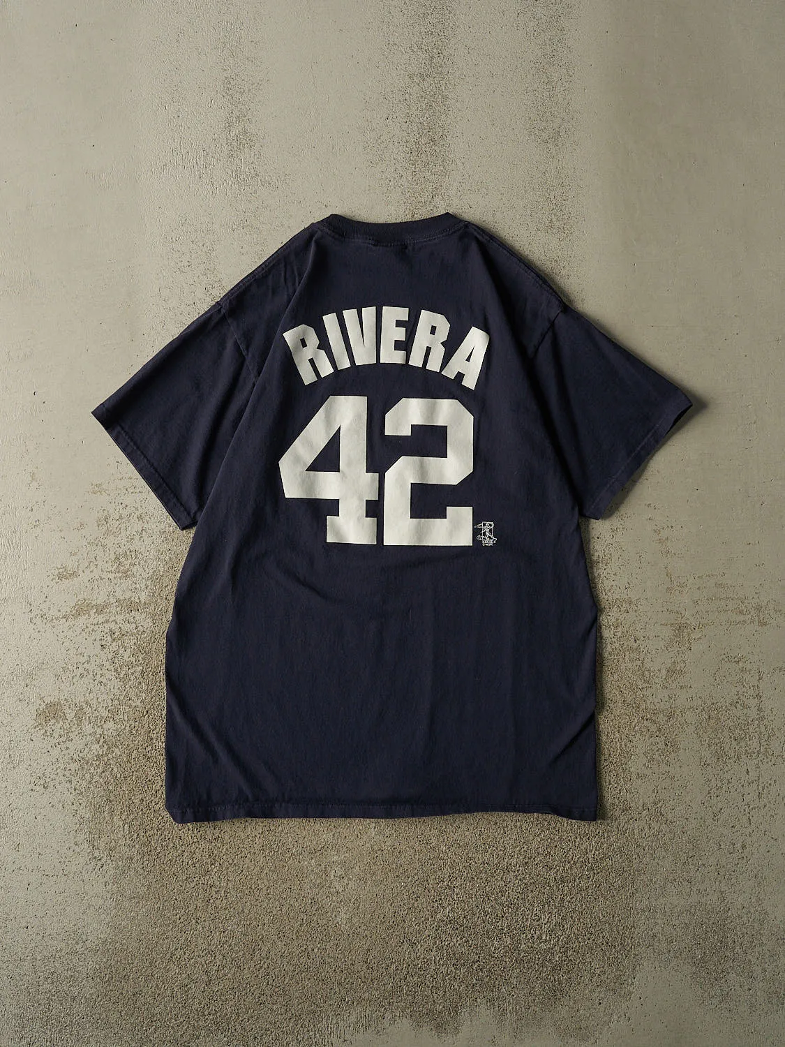 Vintage Y2K Navy Blue New York Yankees #42 Rivera Tee (XL/XXL) sold by Rebalance Vintage product image thumbnail 2
