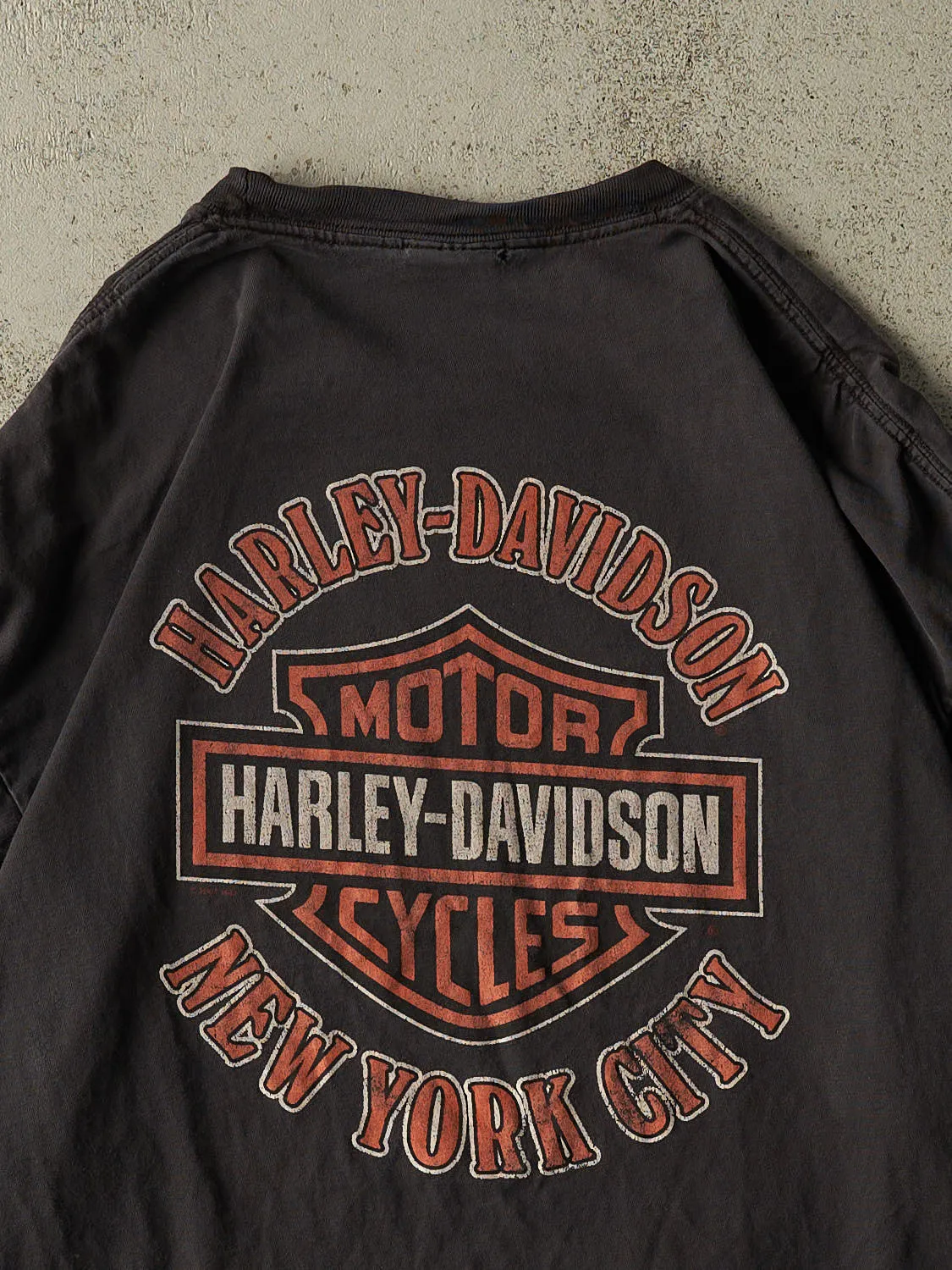 Vintage 14' Faded Black Harley Davidson New York City Tee (XL) sold by Rebalance Vintage product image thumbnail 4