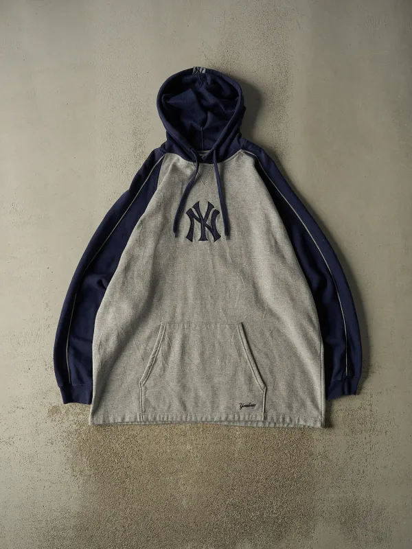 Vintage Y2K Grey New York Yankees Embroidered Hoodie (XXXL) made by Rebalance Vintage