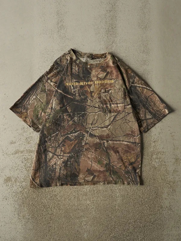 Vintage 90s Camo Realtree North River Roofing Pocket Tee (M/L) made by Rebalance Vintage