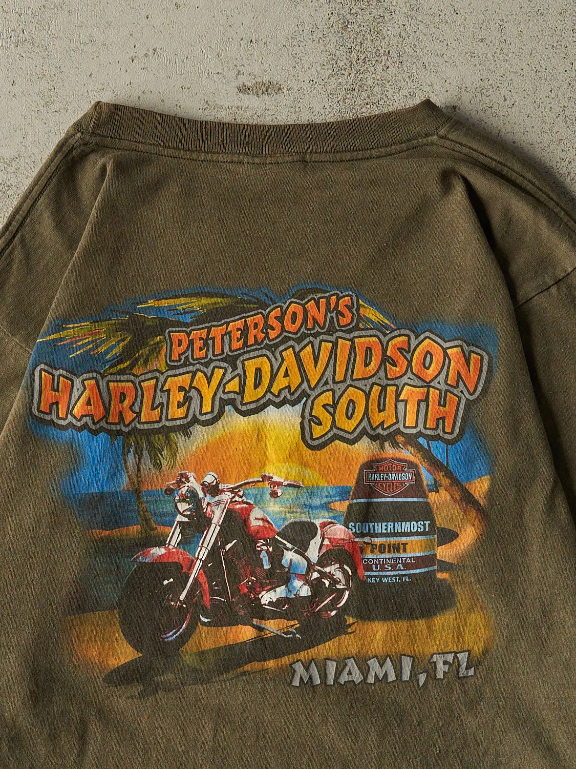 Vintage 07' Green Harley Davidson Miami FL Long Sleeve (M) sold by Rebalance Vintage product image thumbnail 5