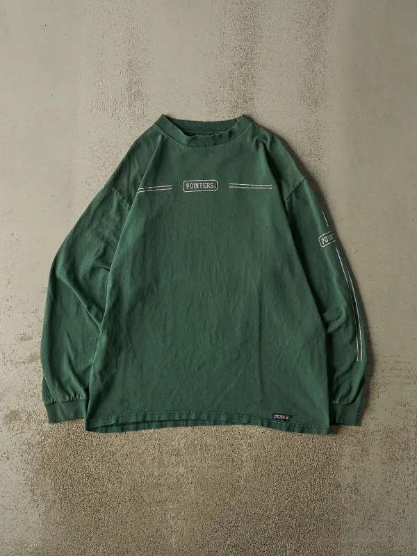 Vintage 90s Faded Green Pointers Long Sleeve (L) made by Rebalance Vintage