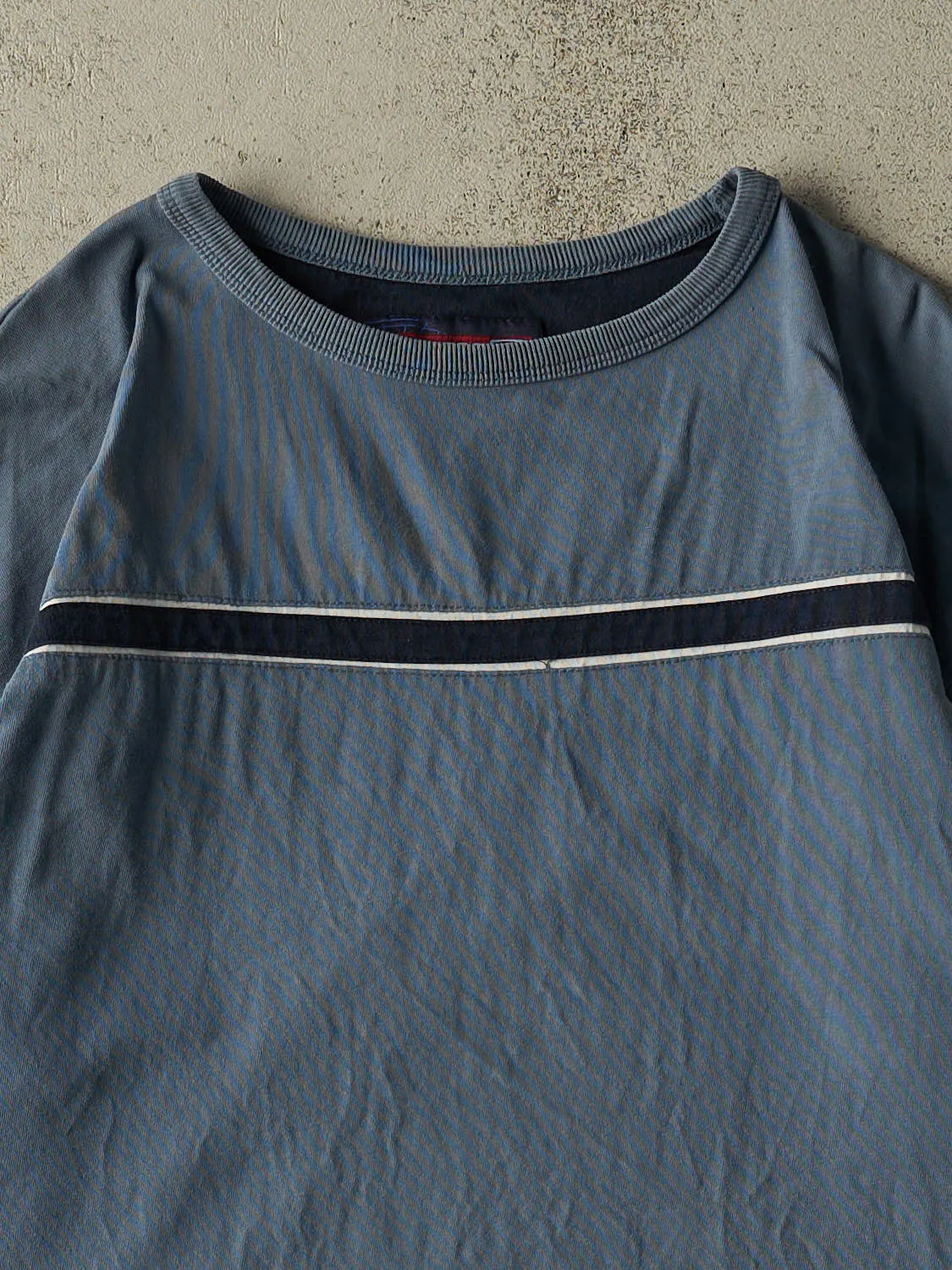 Vintage 90s Slate Blue Point Zero Striped Tee (L/XL) sold by Rebalance Vintage product image thumbnail 2
