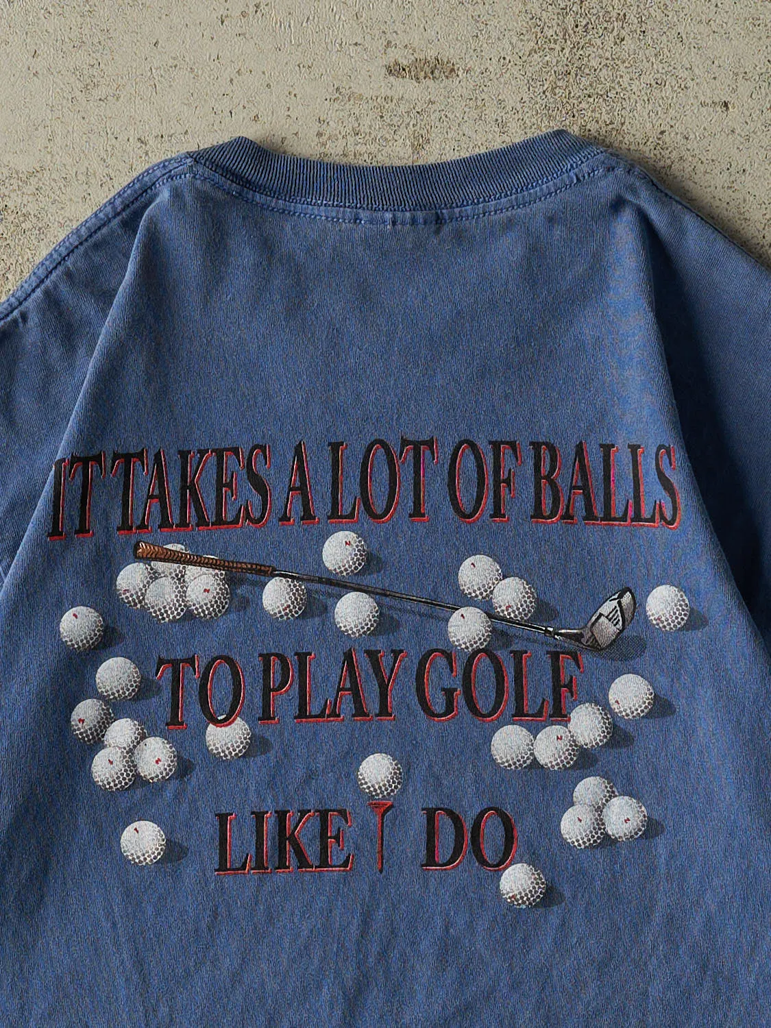 Vintage 90s Blue Ogunquit Maine Golf Slogan "A Lot of Balls" Tee (S/M) sold by Rebalance Vintage product image thumbnail 4
