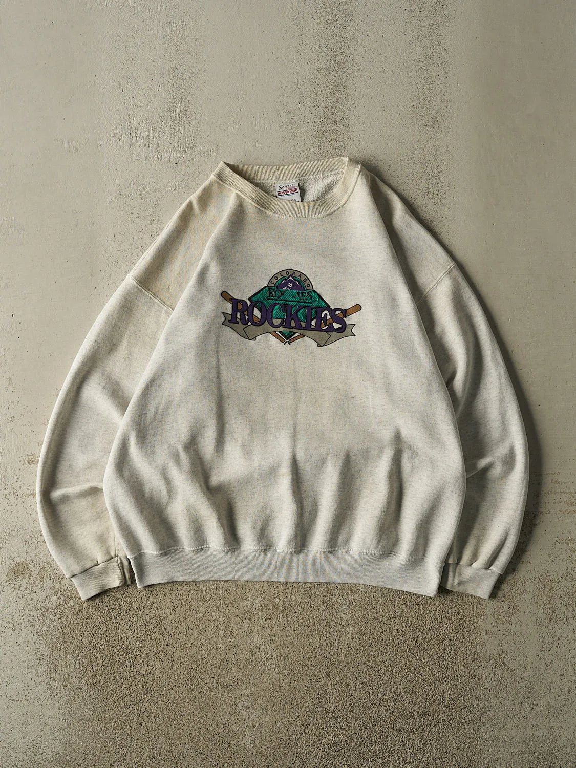 Vintage 90s Heather Grey Colorado Rockies Crewneck (XL) sold by Rebalance Vintage