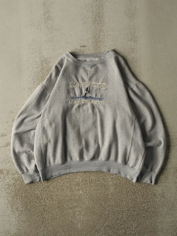 Vintage 90s Grey Cape Cod Embroidered Crewneck (M) made by Rebalance Vintage