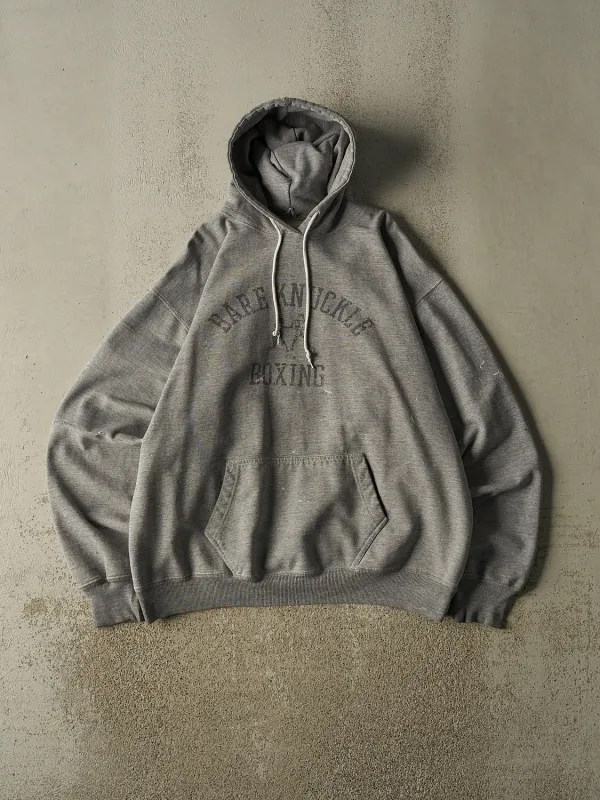 Vintage 90s Grey Bare Knuckle Boxing Hoodie (L/XL) made by Rebalance Vintage