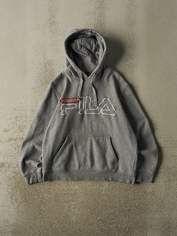 Vintage 90s Grey Fila Embroidered Hoodie (XS/S) made by Rebalance Vintage