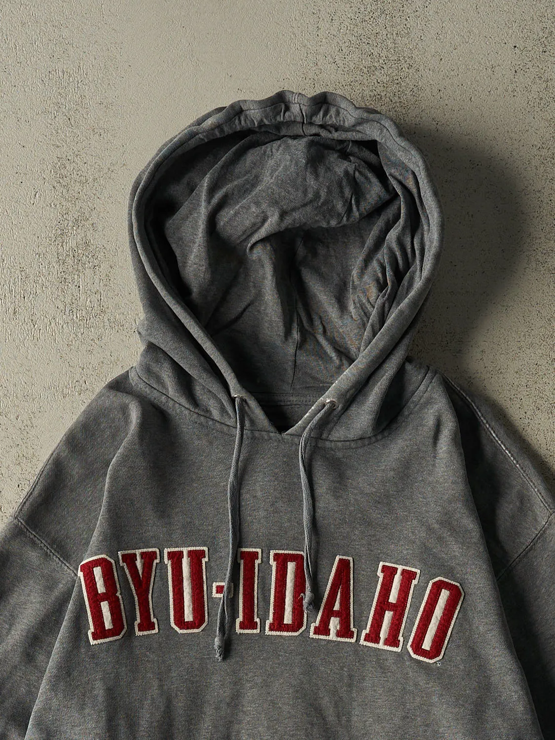 Vintage 90s Grey BYU Idaho Hoodie (L/XL) sold by Rebalance Vintage product image thumbnail 2