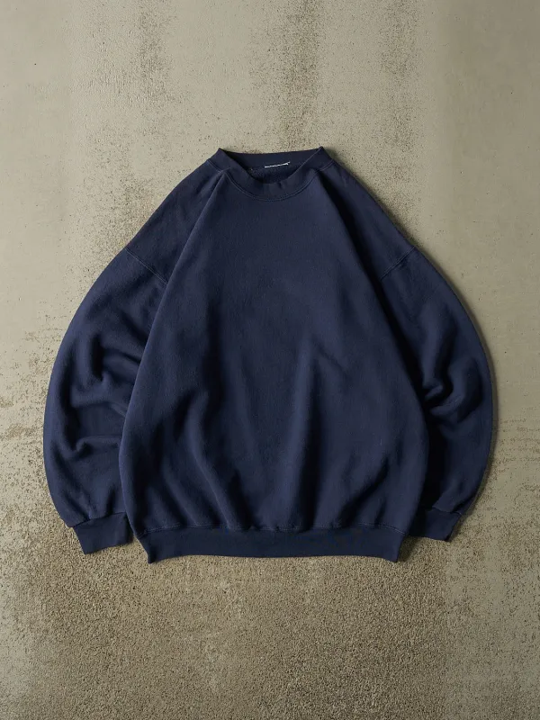 Vintage 90s Navy Blue Blank Crewneck (L/XL) made by Rebalance Vintage