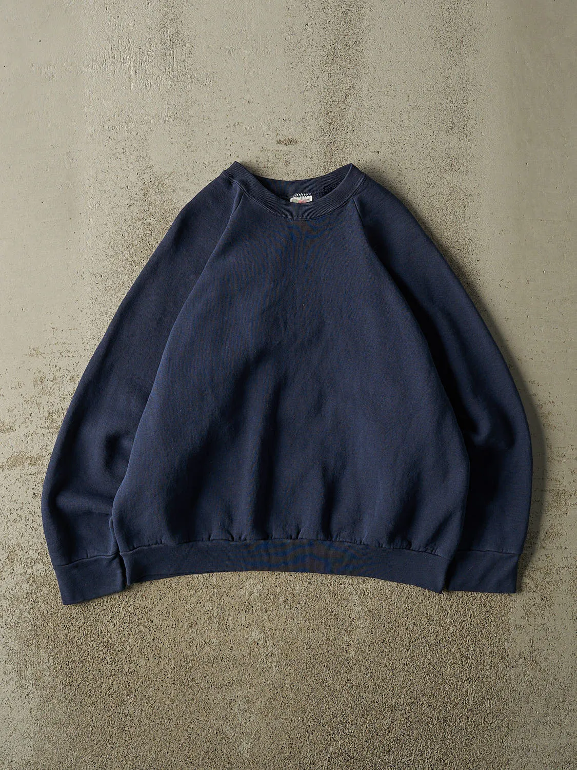 Vintage 90s Navy Blue Blank Crewneck (XS) sold by Rebalance Vintage