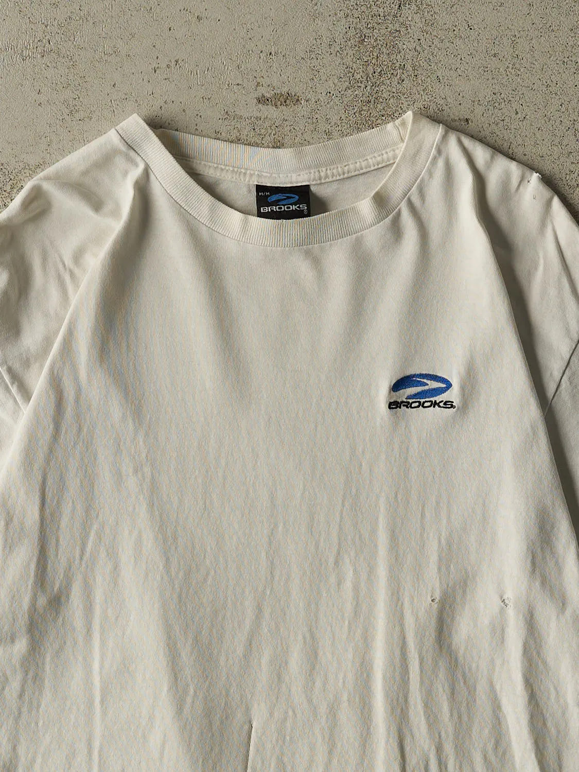 Vintage 90s White Brooks Logo Tee (L) sold by Rebalance Vintage product image thumbnail 2