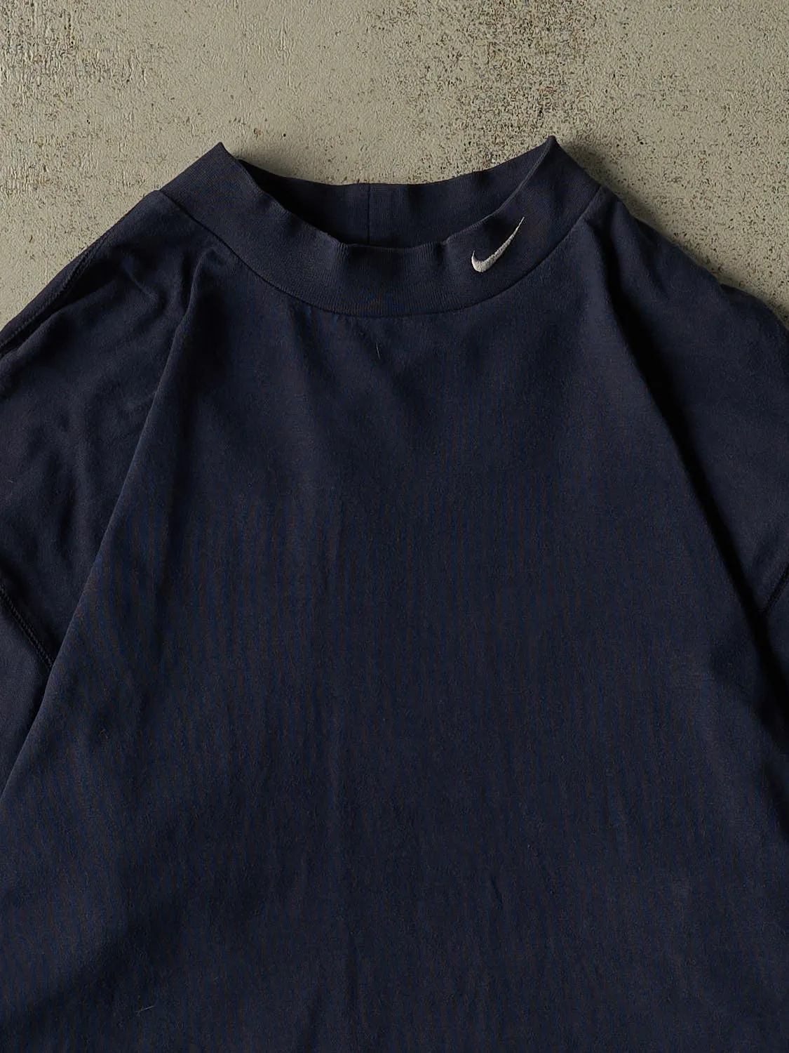 Vintage Y2K Navy Blue Nike Embroidered Mock Neck Long Sleeve (XL) sold by Rebalance Vintage product image thumbnail 2