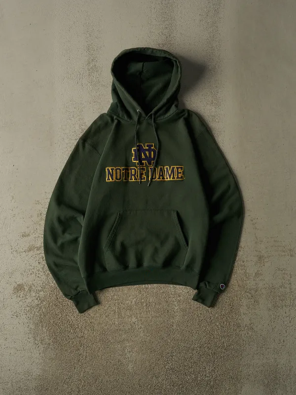 Vintage 90s Green University of Notre Dame Champion Hoodie (XS/S) made by Rebalance Vintage