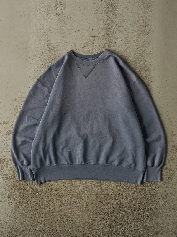 Vintage 90s Washed Blue Blank Crewneck (M) made by Rebalance Vintage