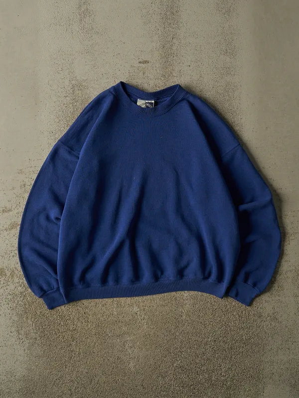Vintage 90s Blue Blank Crewneck (S/M) made by Rebalance Vintage