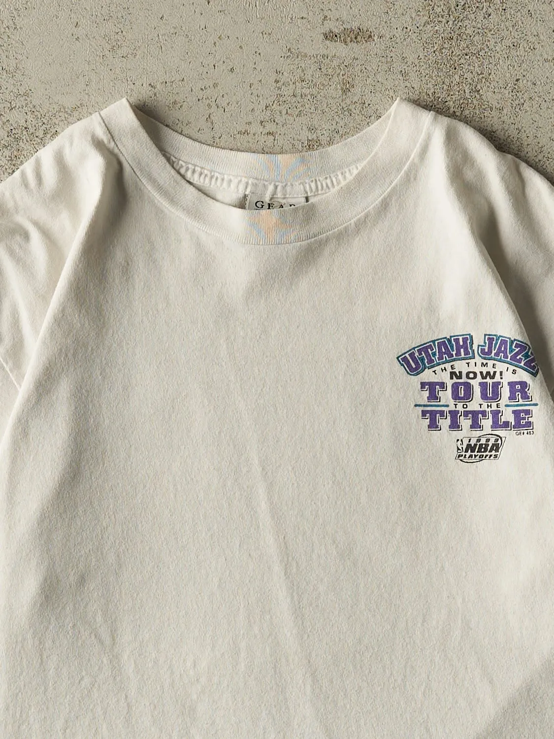 Vintage 99' White Utah Jazz "Tour to the Title" Tee (M/L) sold by Rebalance Vintage product image thumbnail 3