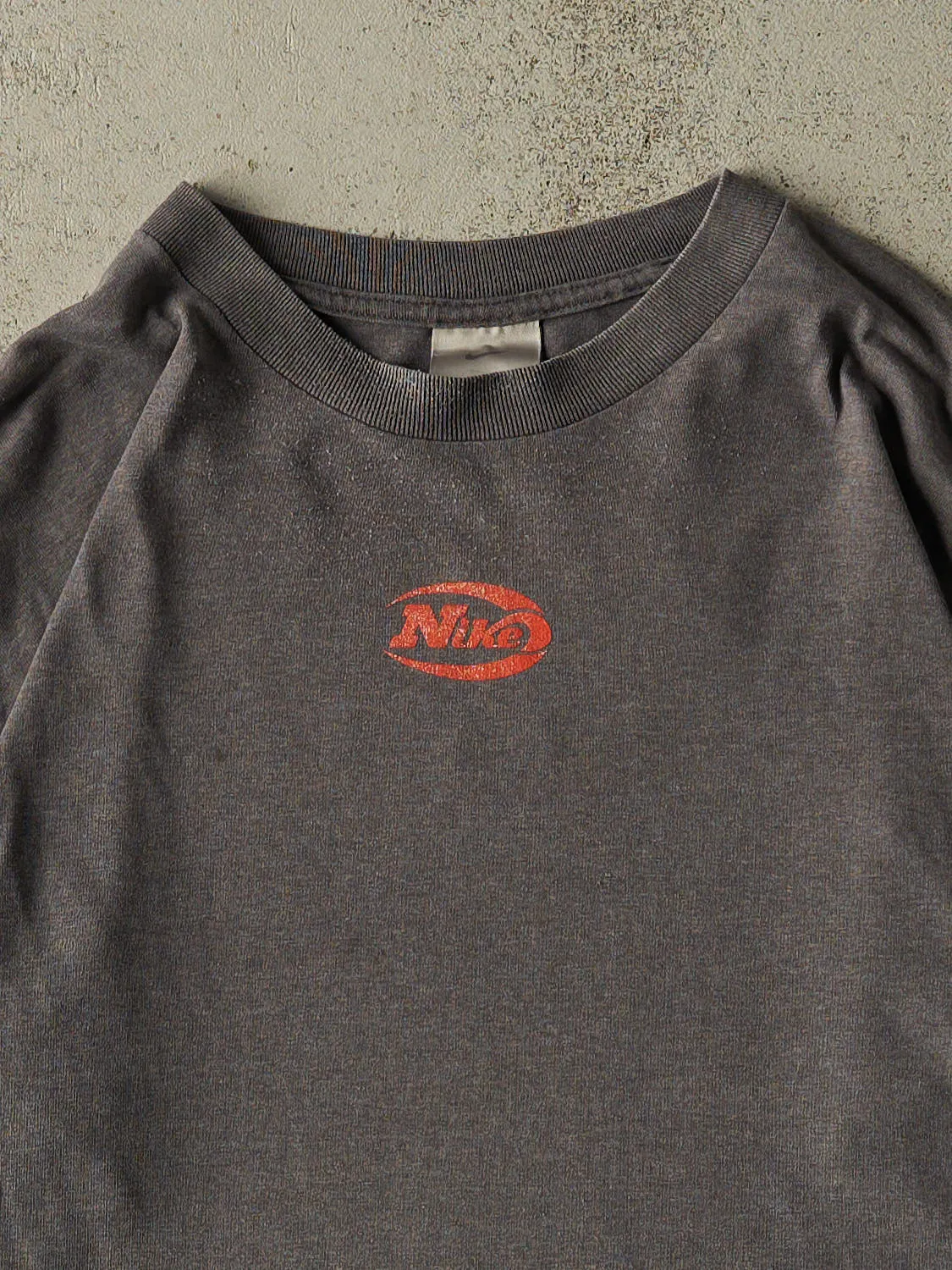Vintage Y2K Charcoal Grey Nike Logo Long Sleeve (XL) sold by Rebalance Vintage product image thumbnail 3