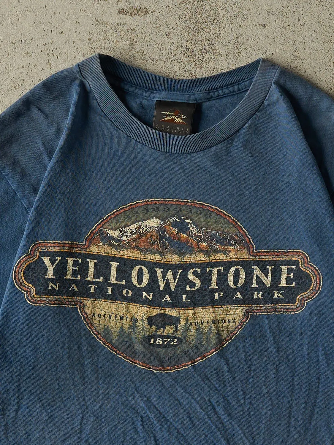 Vintage Y2K Blue Yellowstone National Park Tee (S/M) sold by Rebalance Vintage product image thumbnail 2