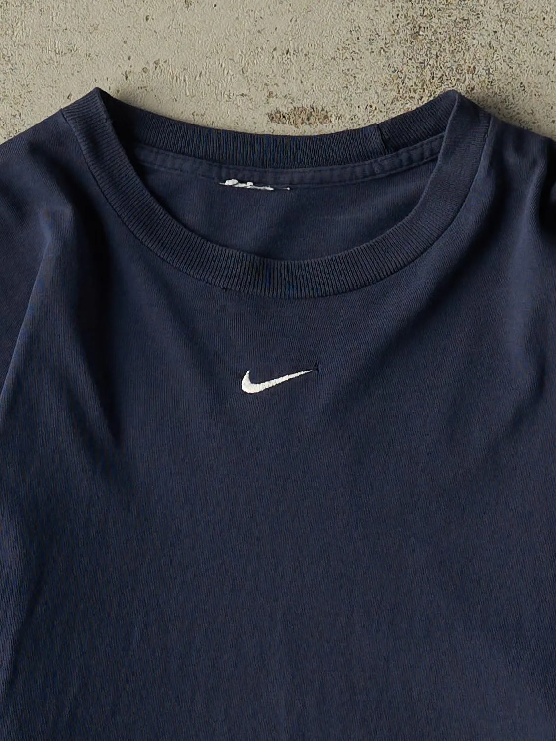 Vintage 90s Navy Blue Nike Embroidered Long Sleeve (M/L) sold by Rebalance Vintage product image thumbnail 2