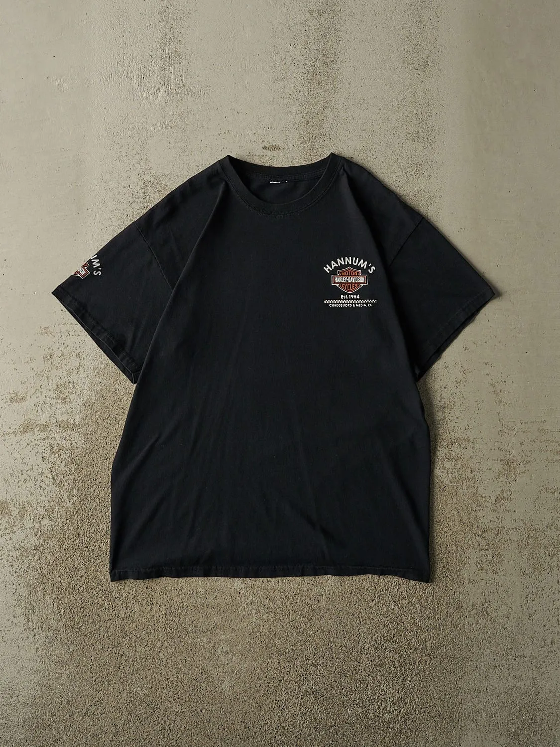 Vintage Y2K Black Harley Davidson Chadds Ford & Media, PA Tee (M/L) sold by Rebalance Vintage