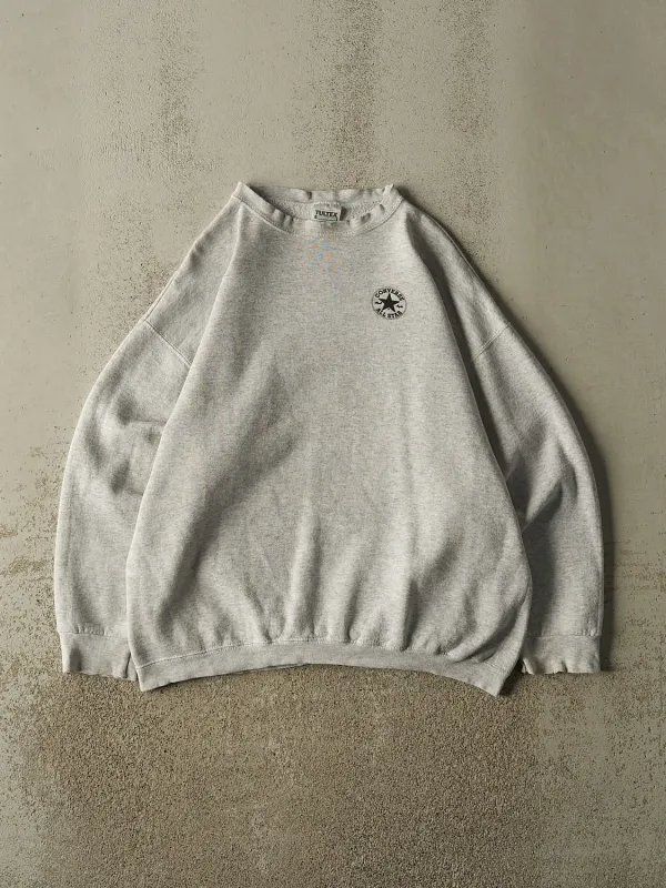 Vintage 90s Heather Grey Converse All Star Logo Crewneck (L/XL) made by Rebalance Vintage