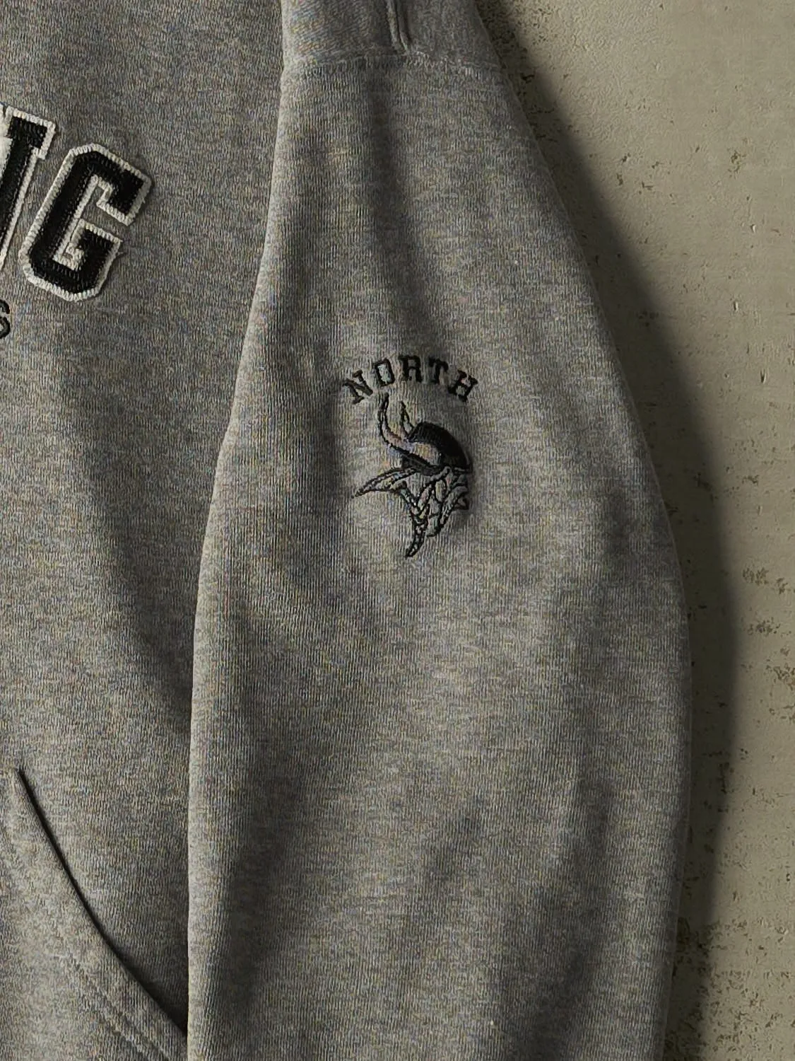 Vintage Y2K Grey Russell Athletic North Viking Zip Up Hoodie (M/L) sold by Rebalance Vintage product image thumbnail 4