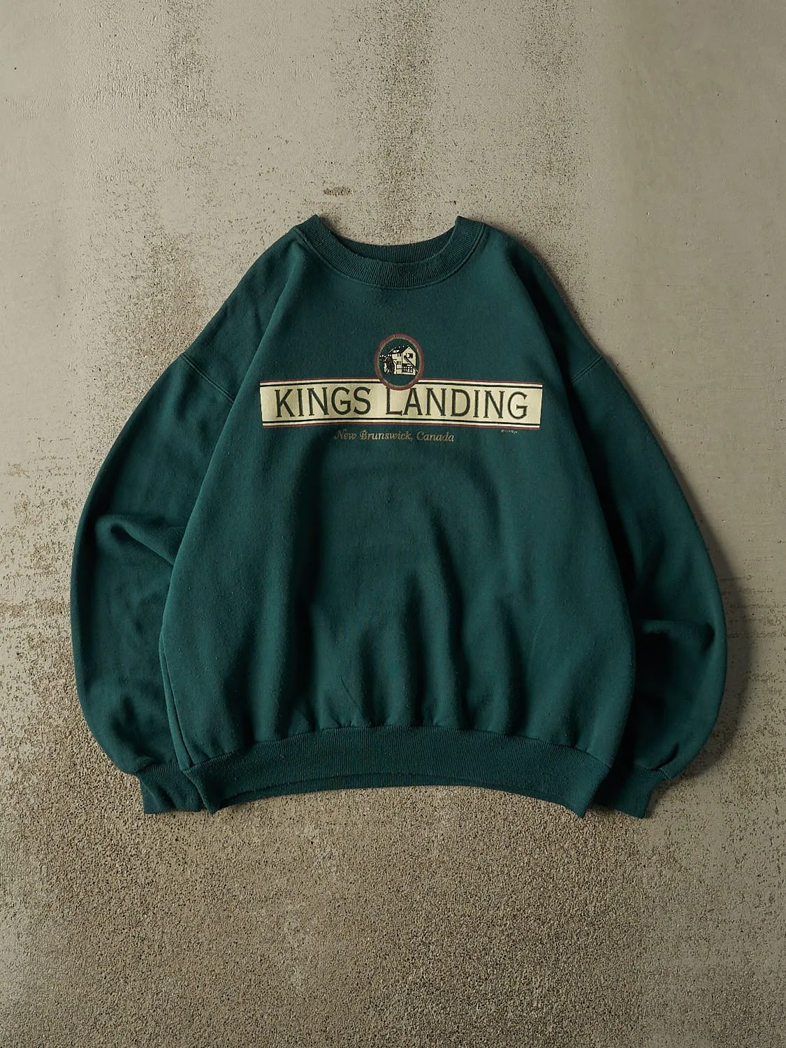 Vintage 90s Green Kings Landing NB Crewneck (M/L) sold by Rebalance Vintage