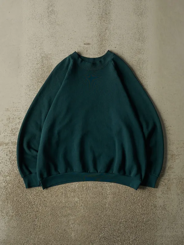 Vintage 80s Green Blank Crewneck (M) made by Rebalance Vintage
