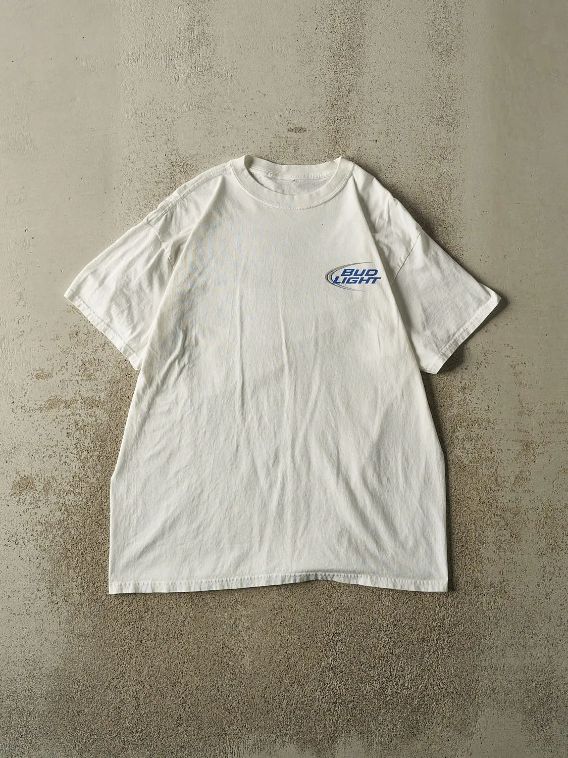 Vintage Y2K White Bud Light Tee (L) sold by Rebalance Vintage