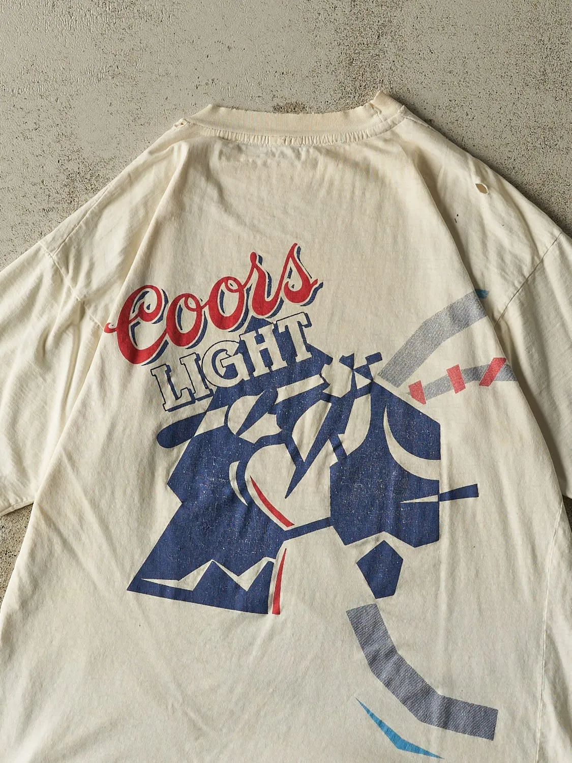 Vintage 80s Beige Molson Slo Pitch Single Stitch Tee (L) sold by Rebalance Vintage product image thumbnail 4