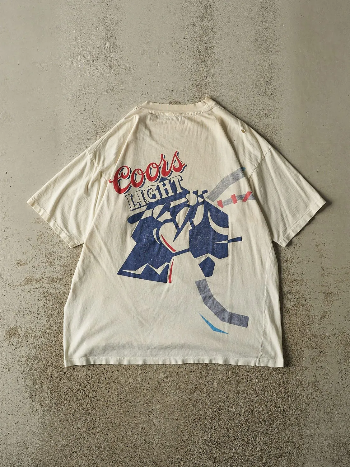 Vintage 80s Beige Molson Slo Pitch Single Stitch Tee (L) sold by Rebalance Vintage product image thumbnail 2