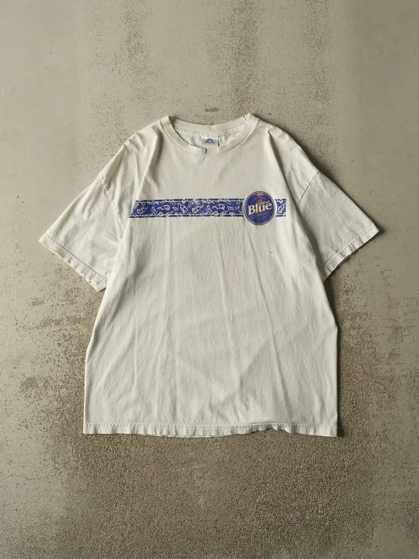 Vintage Y2K White Labatt Blue Tee (L) made by Rebalance Vintage