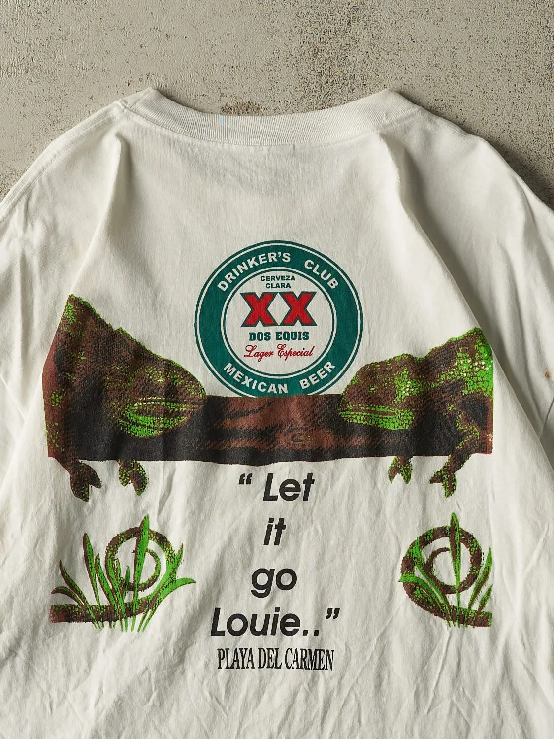Vintage 90s White Dos Equis Beer Tee (XL/XXL) sold by Rebalance Vintage product image thumbnail 4