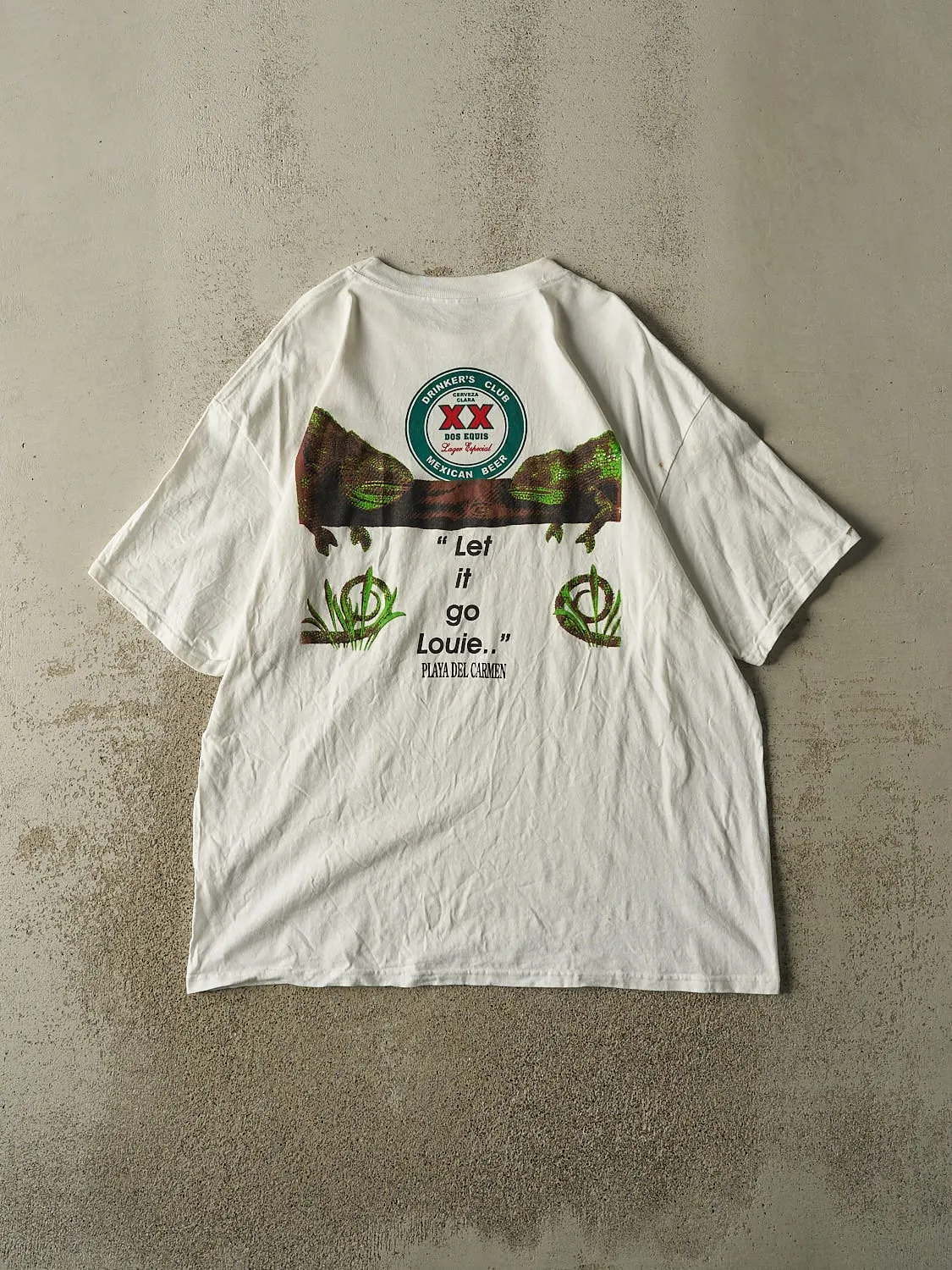 Vintage 90s White Dos Equis Beer Tee (XL/XXL) sold by Rebalance Vintage product image thumbnail 2