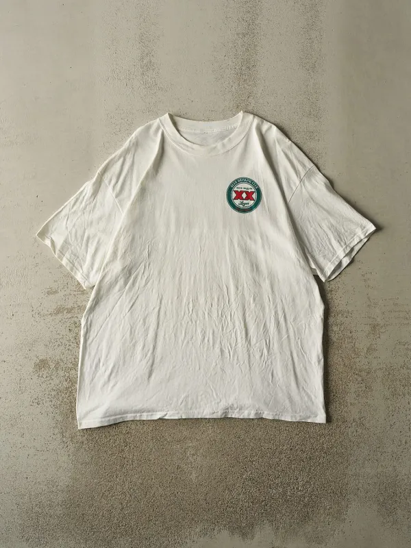 Vintage 90s White Dos Equis Beer Tee (XL/XXL) made by Rebalance Vintage