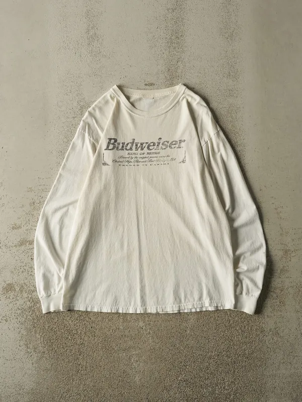 Vintage 90s Beige Budweiser Long Sleeve (M/L) made by Rebalance Vintage