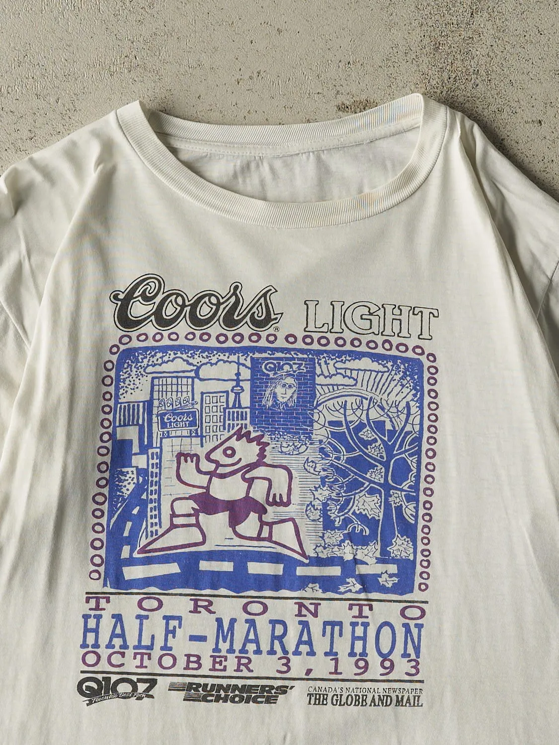 Vintage 93' White Coors Light Toronto Half Marathon Tee (L) sold by Rebalance Vintage product image thumbnail 3