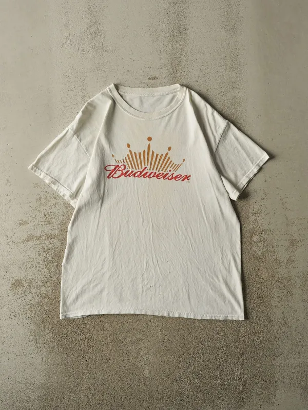 Vintage 90s White Budweiser Tee (L) made by Rebalance Vintage